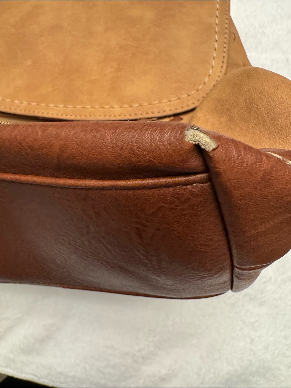 b.o.c. Two-Tone Tan and Dark Brown Faux-Leather Backpack - Picture 3 of 7